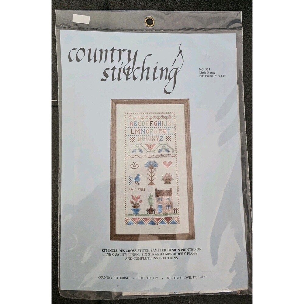 Country Stitching Sampler Kit USA New #333 Little House Fits Frame 7"x 13"